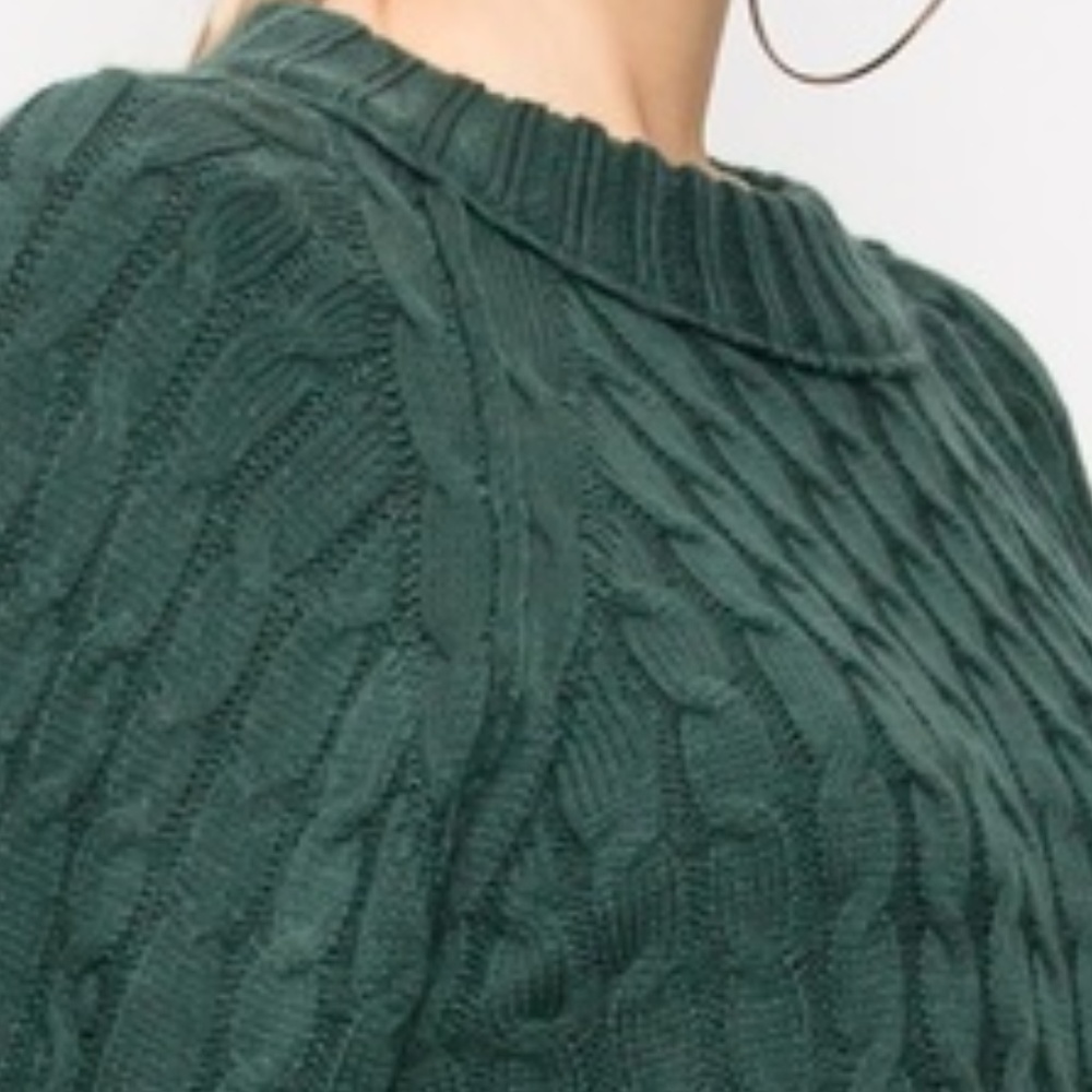 GREEN KNIT SWEATER  * cozy fall winter sweaters - Picture 4 of 4